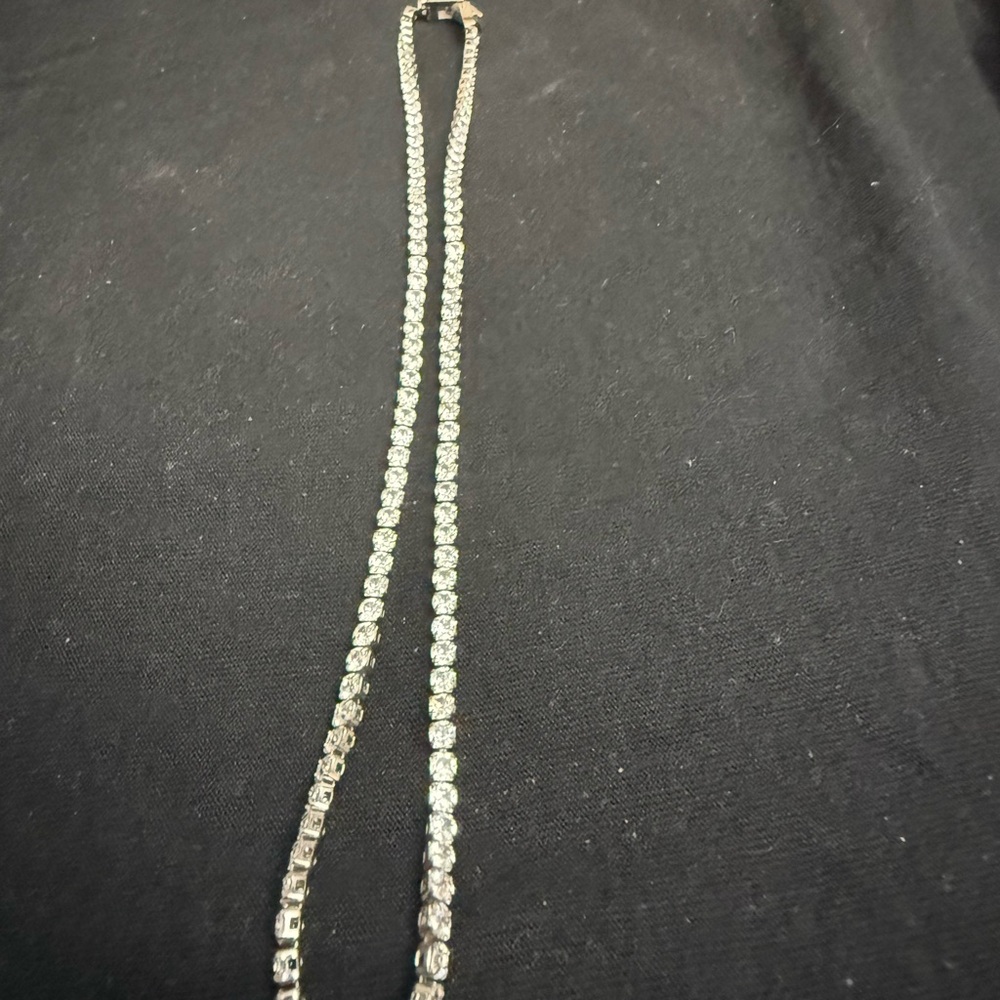 Sterling Silver Necklace with Uniform Round Pearls shaped, Classic Clasp
